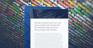 Net New Machine Data and Code-Aware Insight with OverOps